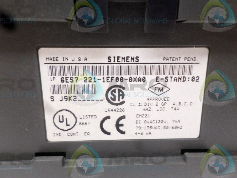 SIEMENS 6ES7221-1EF00-0XA0 INPUT MODULE  UNMP