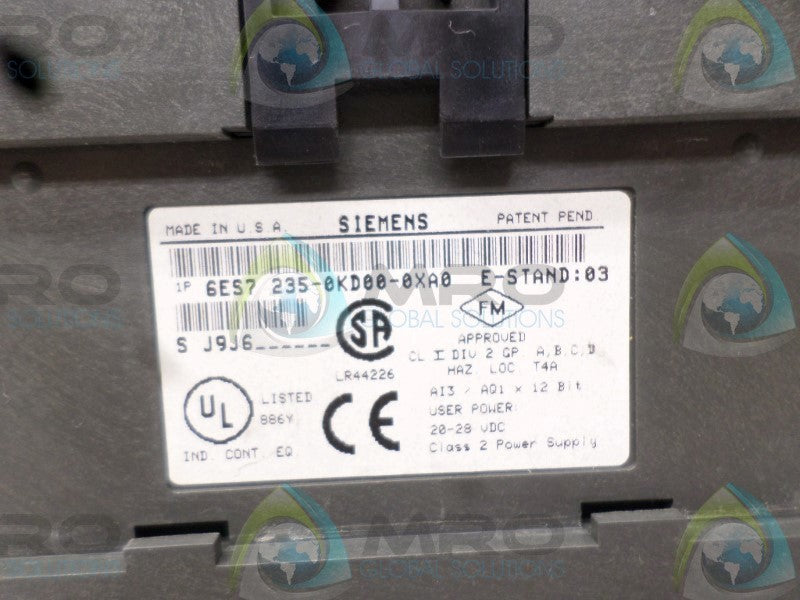 SIEMENS 6ES7235-0KD00-0XA0 I/O MODULE  UNMP