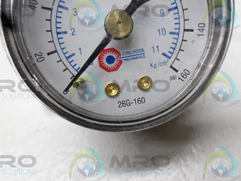 COILHOUSE 26G-160 PRESSURE GAUGE 0-160 PSI  NSNP