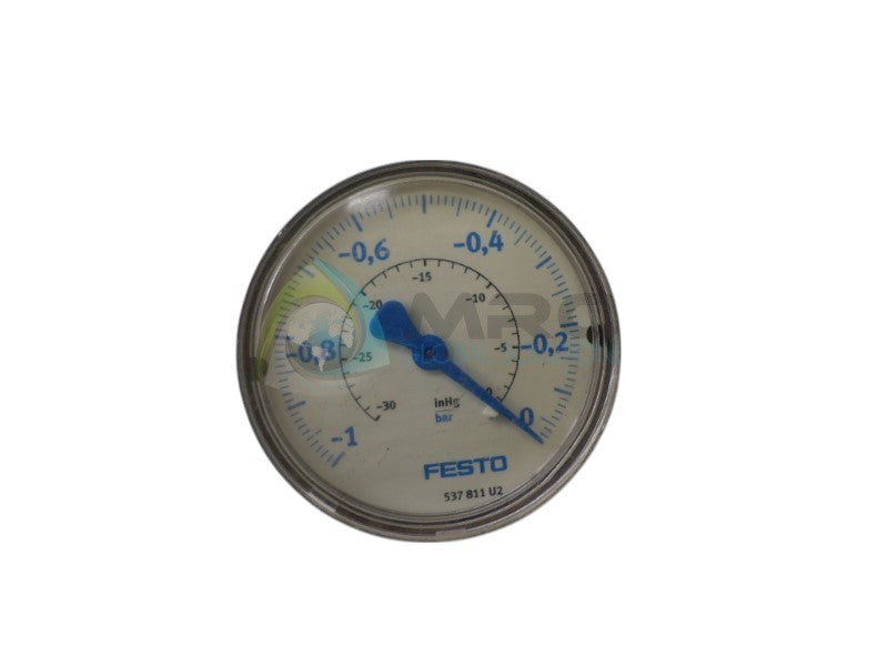 FESTO VAM-63-V1/0-R1/4-EN 537811 PRESSURE GAUGE -1-0 BAR -30-0" HG  UNMP