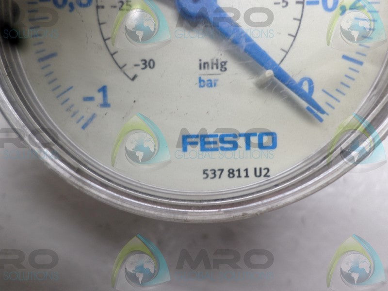 FESTO VAM-63-V1/0-R1/4-EN 537811 PRESSURE GAUGE -1-0 BAR -30-0" HG  UNMP