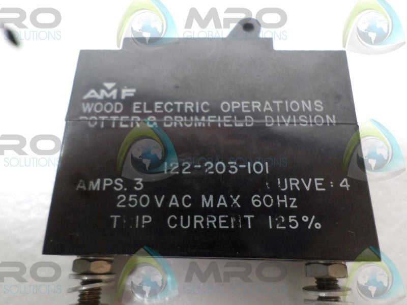 WOOD ELECTRIC 122-203-101 CIRCUIT BREAKER 3A  NSNP