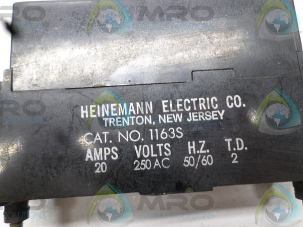 HEINEMANN 1163S CIRCUIT BREAKER 20A  UNMP