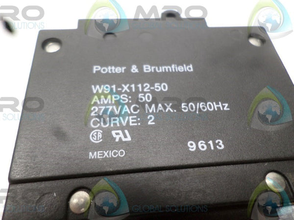 POTTER & BRUMFIELD W91-X112-50 CIRCUIT BREAKER 50A  NSNP