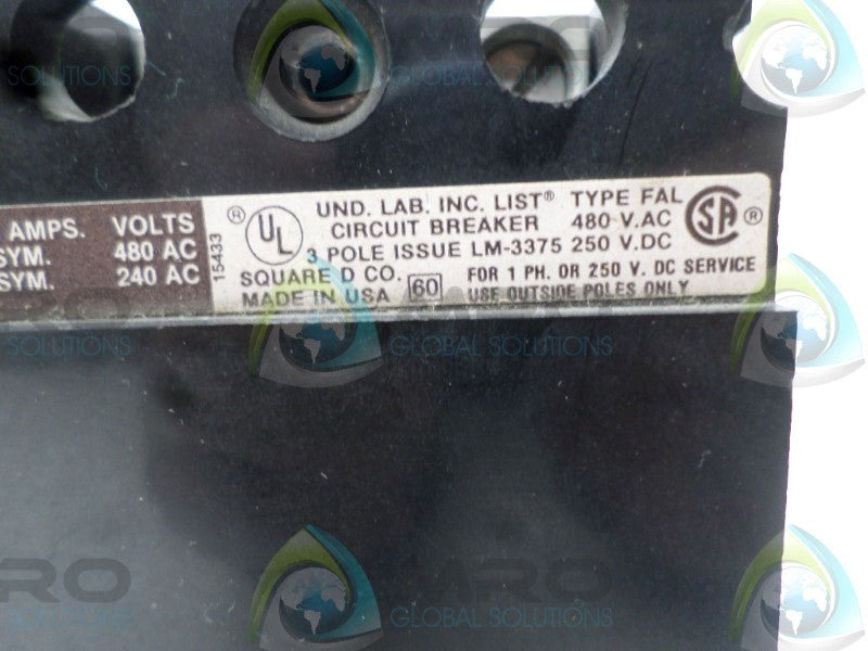 SQUARE D FAL34035 CIRCUIT BREAKER 35A  UNMP