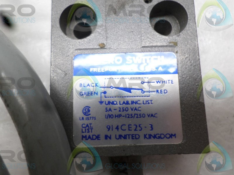 MICRO SWITCH 914CE25-3 LIMIT SWITCH  UNMP