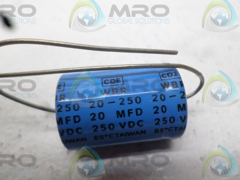 CDE WBR20-250 CAPACITOR 20 MFD 250VDC  NSNP