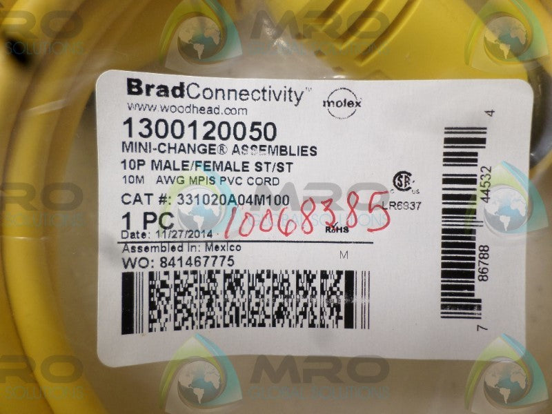 DANIEL WOODHEAD 331020A04M100 CABLE CONNECTOR  NSMP