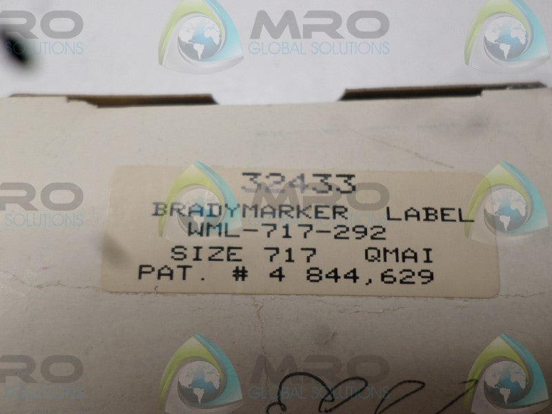 BRADY WML-717-292 32433 LABELS  NSMP
