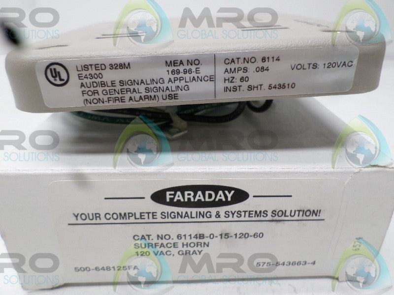 FARADAY 6114B-0-15-120-60 SURFACE HORN  NSMP