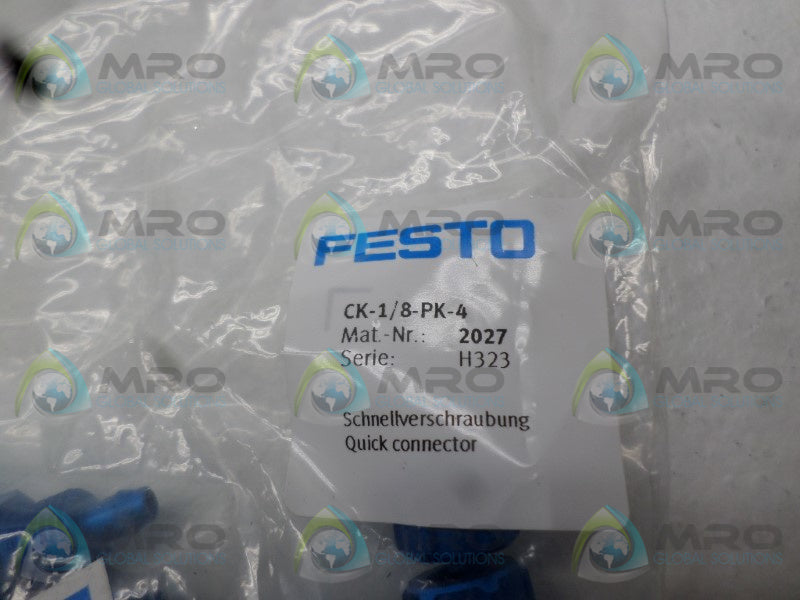 FESTO CK-1/8-PK-4 QUICK CONNECTOR (PKG OF 10)  NSMP