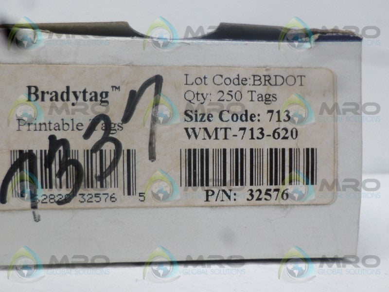 BRADY WMT-713-620 32576 PRINTABLE TAGS  NSMP