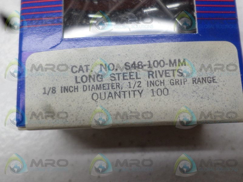 MASTER MECHANIC S48-100-MM STEEL RIVETS (PKG OF 100)  NSMP
