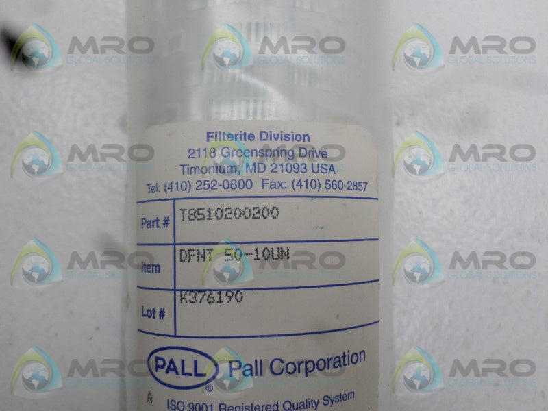PALL T8510200200 DFNT50-10UN FILTER  NSMP