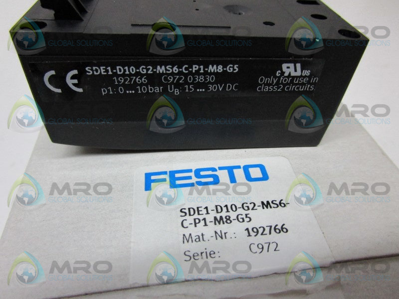 FESTO SDE1-D10-G2-MS6-C-P1-M8-G5 192766 PRESSURE SENSOR  NSMP