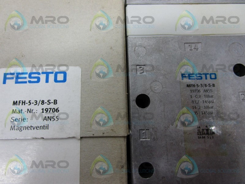 FESTO MFH-5-3/8-S-B 19706 SOLENOID VALVE  NSMP