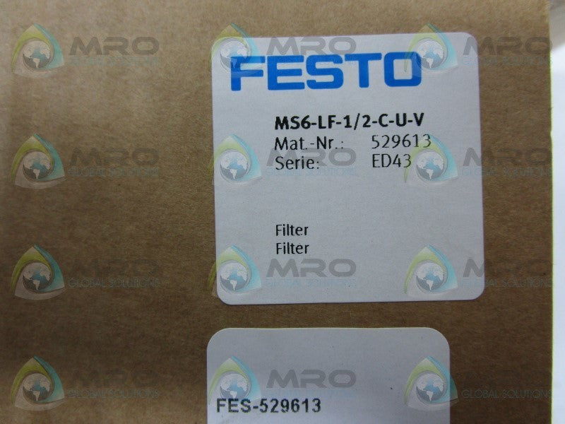 FESTO MS6-LF-1/2-C-U-V FILTER REGULATOR  NSMP