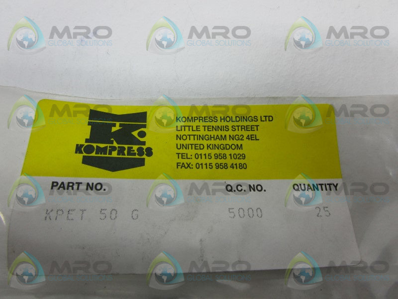 KOMPRESS KPET50G HOLDINGS (PKG OF 25)  NSNP IN FACTOR BAG