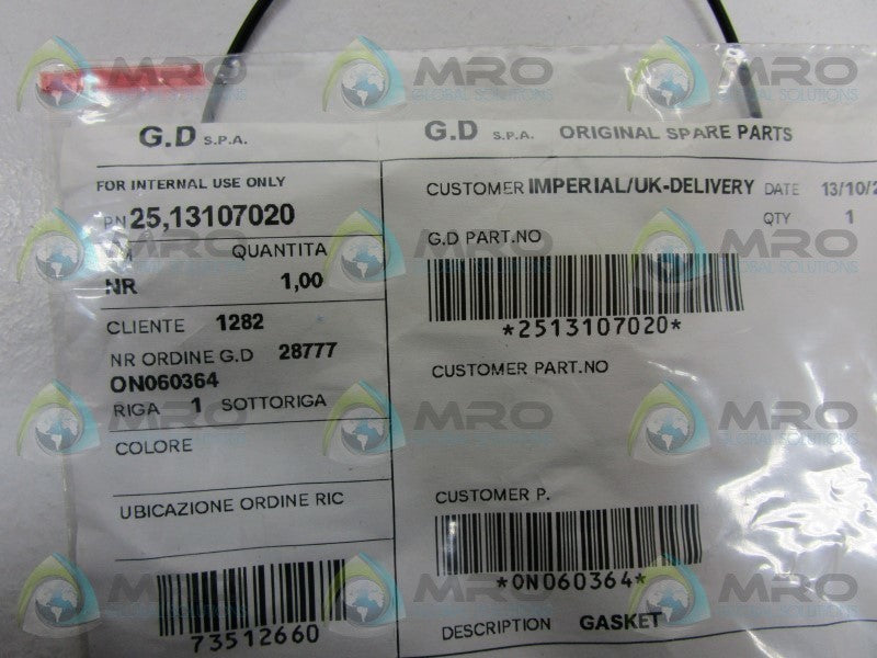 GD 25,13107020 GASKET  NSMP