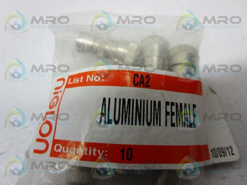 NIGLON CA2 ALUMINUM FEMALE (PKG OF 10)  NSMP