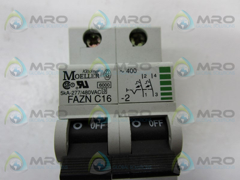 KLOCKNER MOELLER FAZNC16-2 CIRCUIT BREAKER 16A  NSNP