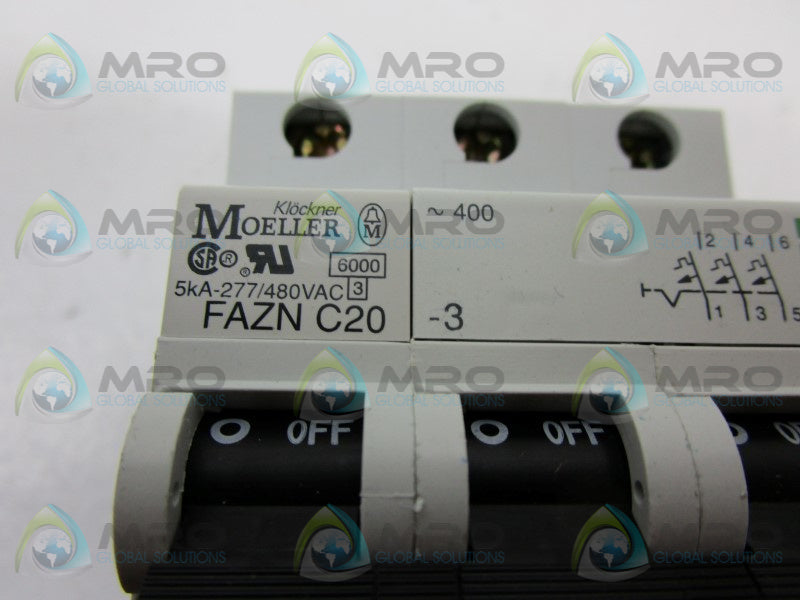 KLOCKNER MOELLER FAZNC20-3 CIRCUIT BREAKER 20A  NSNP