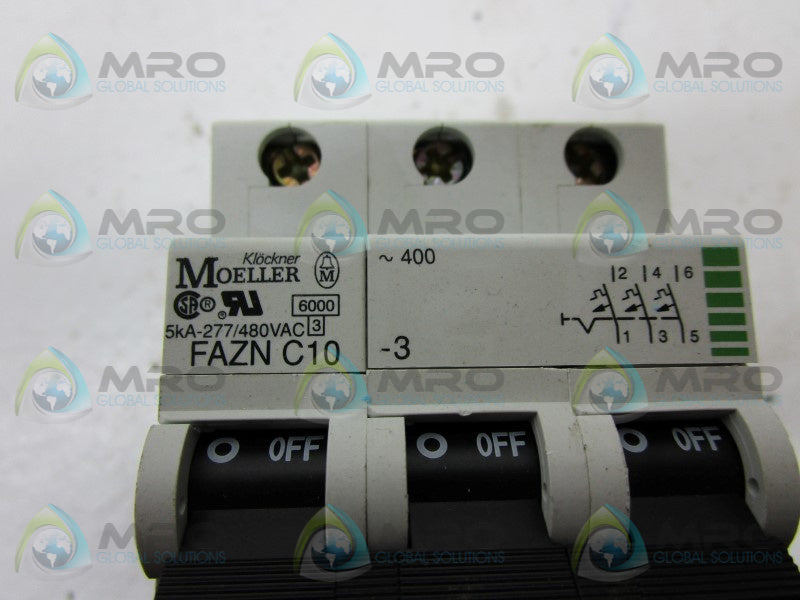KLOCKNER MOELLER FAZNC10-3 CIRCUIT BREAKER 10A  NSNP
