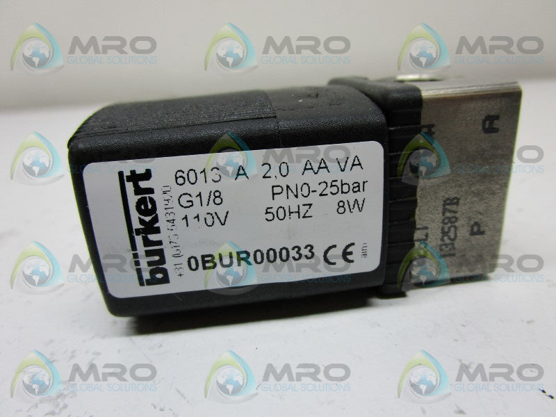 BURKERT 6013A2,0AAVA SOLENOID VALVE  NSNP