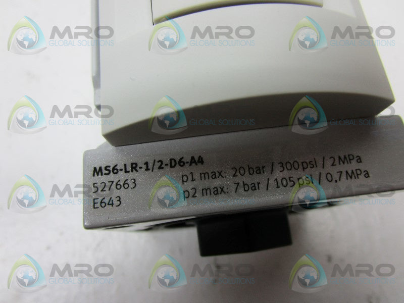 FESTO MS6-LR-1/2-D6-A4 PRESSURE REGULATOR  NSNP