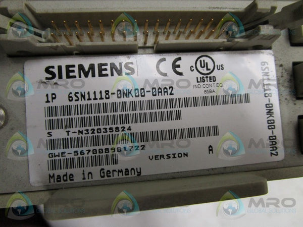 SIEMENS 6SN1118-0NK00-0AA2 DRIVE BOARD  UNMP
