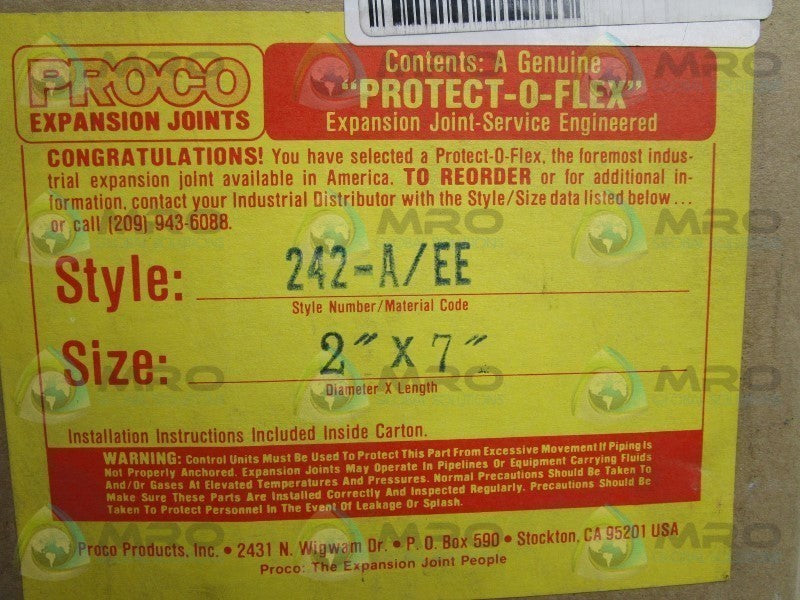 PROCO 242-A/EE EXPANSION JOINT 2" x 7"  NSFS