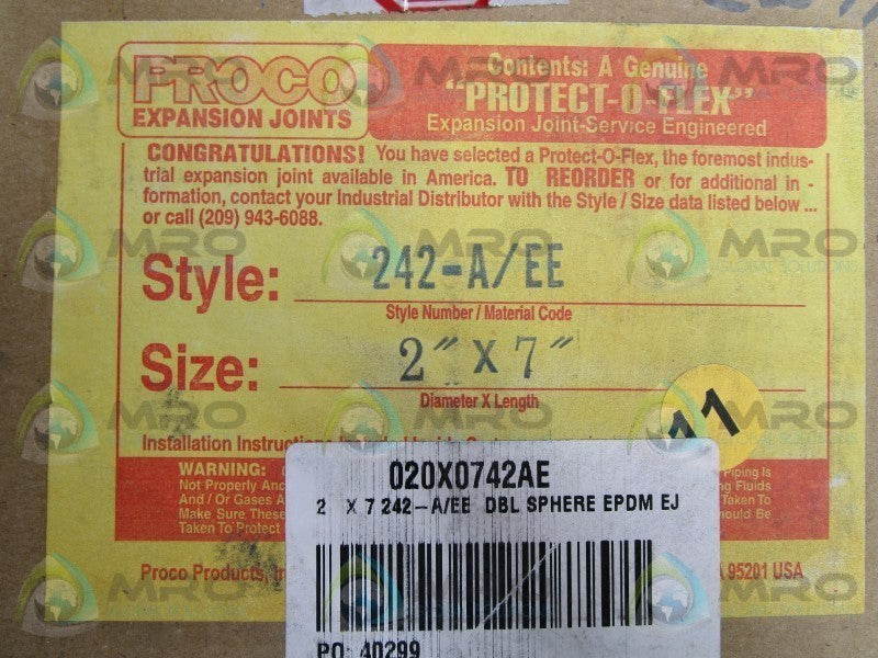 PROCO 242-A/EE EXPANSION JOINT 2" x 7"  NSMP