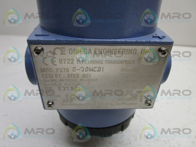 OMEGA PX760-20WCDI PRESSURE TRANSMITTER 0-20" WC  NSMP