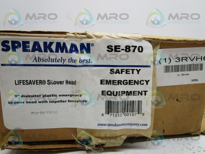 SPEAKMAN SE-870 YELLOW IMPELLER ACTION SHOWER HEAD 8"  NSMP