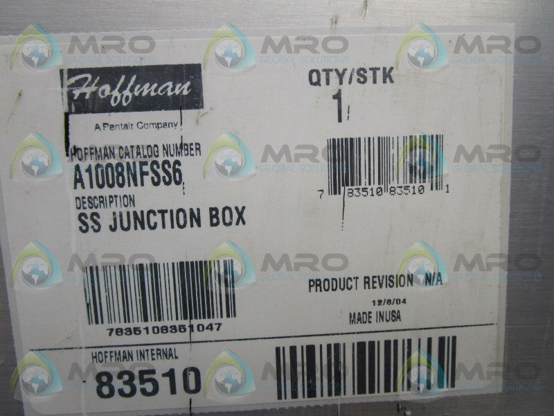 HOFFMAN A1008NFSS6 ENCLOSURE  NSMP