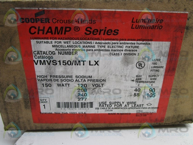 CROUSE-HINDS VMVS150/MTLX LIGHTING FIXTURE  NSFS