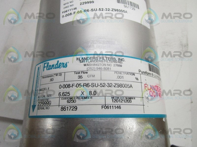 FLANDERS FILTERS 0-008-F0-05-R6-SU-52-32-Z98005A FILTER  NSMP
