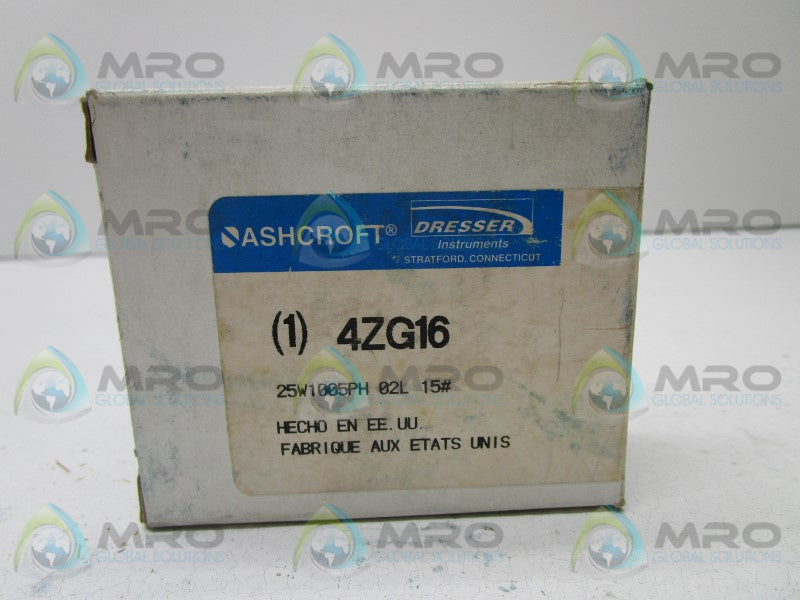 ASHCROFT 25W1005PH02L-15# PRESSURE GAUGE 0-15 PSI  NSMP