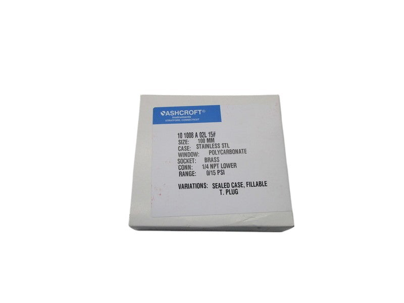 ASCHCROFT 101008A02L-15# PRESSURE GAUGE 0-15 PSI  NSMP
