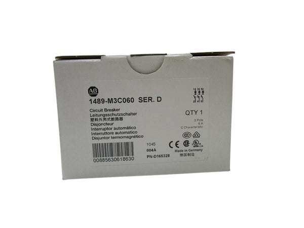 ALLEN BRADLEY 1489-M3C060 SER. D CIRCUIT BREAKER 6A  NSMP