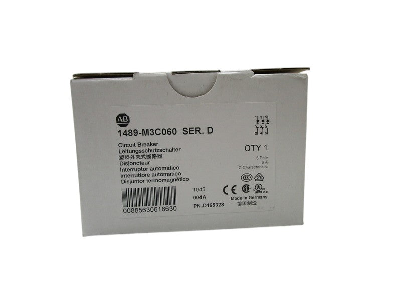 ALLEN BRADLEY 1489-M3C060 SER. D CIRCUIT BREAKER 6A  NSMP