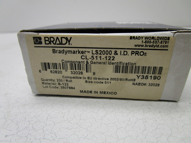 BRADY CL-511-122 LABELS  NSMP