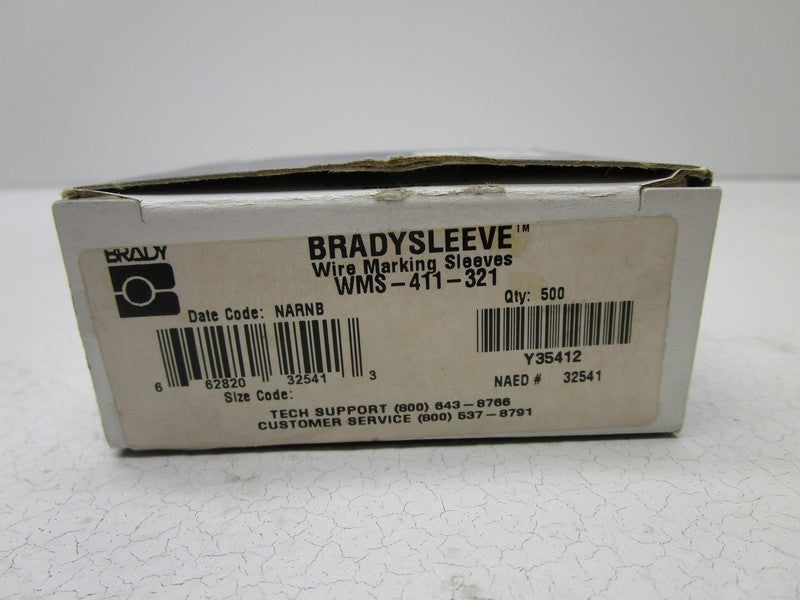BRADY WMS-411-321 WIRE MARKING SLEEVES  NSMP