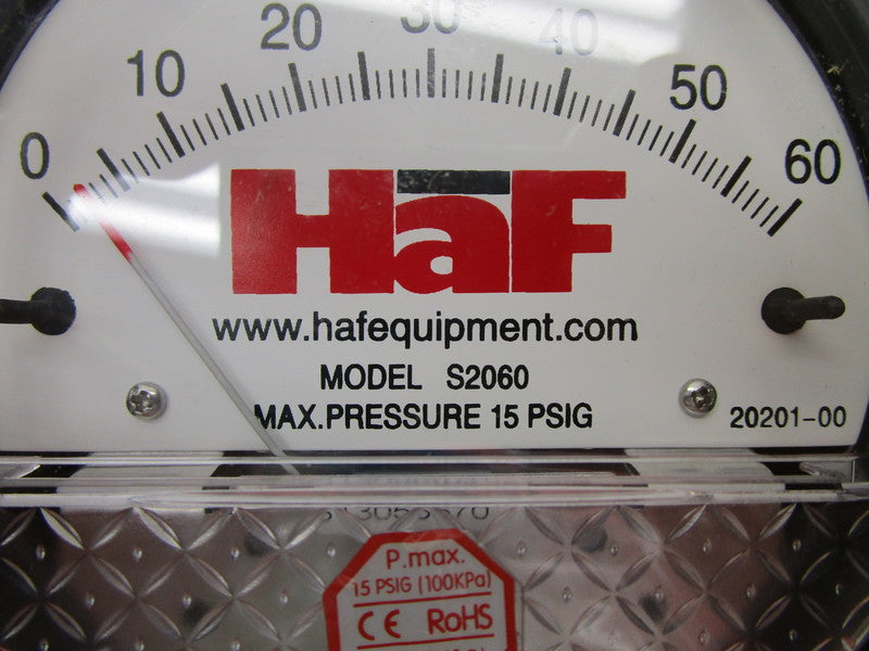 HAF S2060 PRESSURE GAUGE 15PSIG  NSMP
