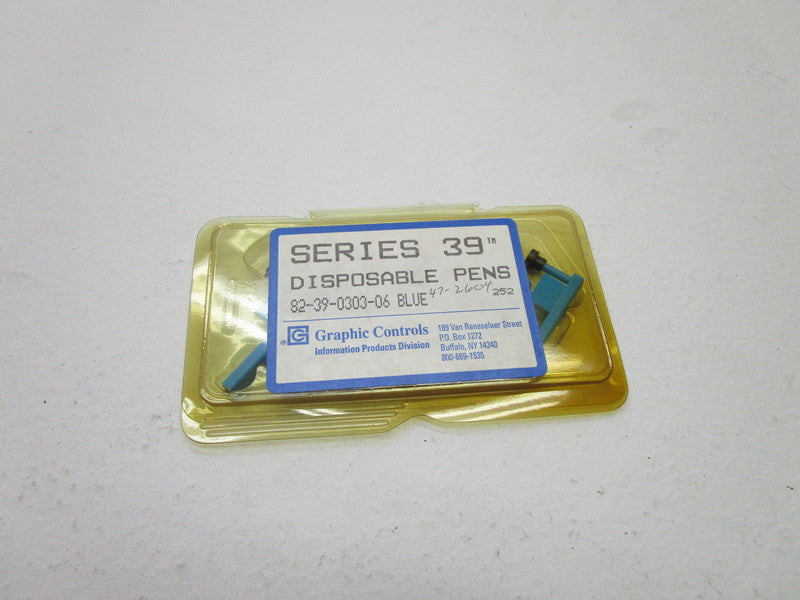 GRAPHIC CONTROLS 82-39-0303-06 BLUE PENS (PKG OF 6) * NEW IN ORIGINAL PACKAGE *