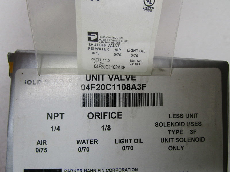 PARKER 04F20C1108A3F UNIT VALVE  NSMP