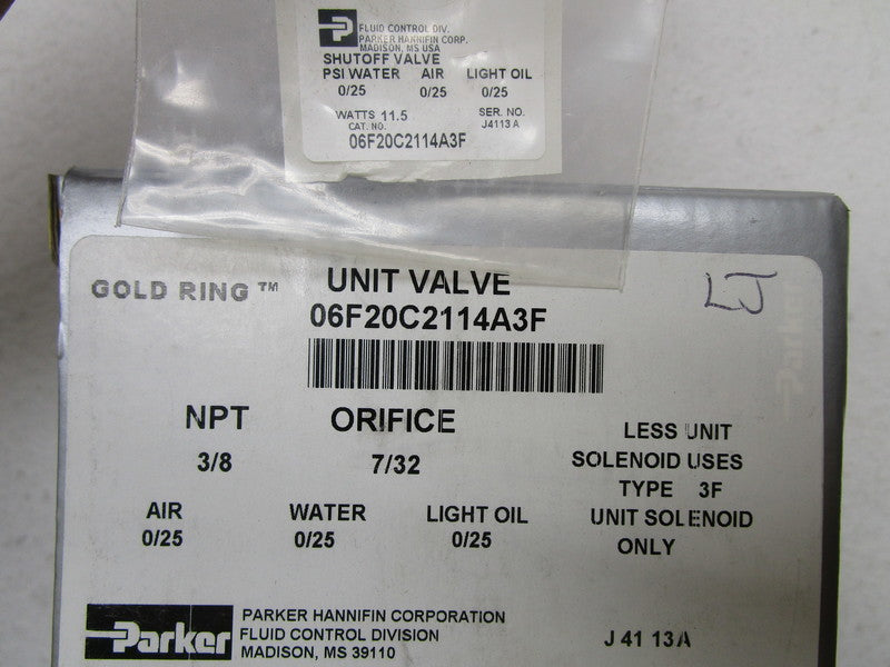 PARKER 06F20C2114A3F UNIT VALVE  NSMP