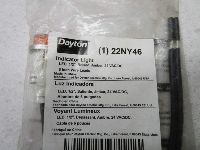 DAYTON 22NY46 INDICATOR LIGHT AMBER  NSMP