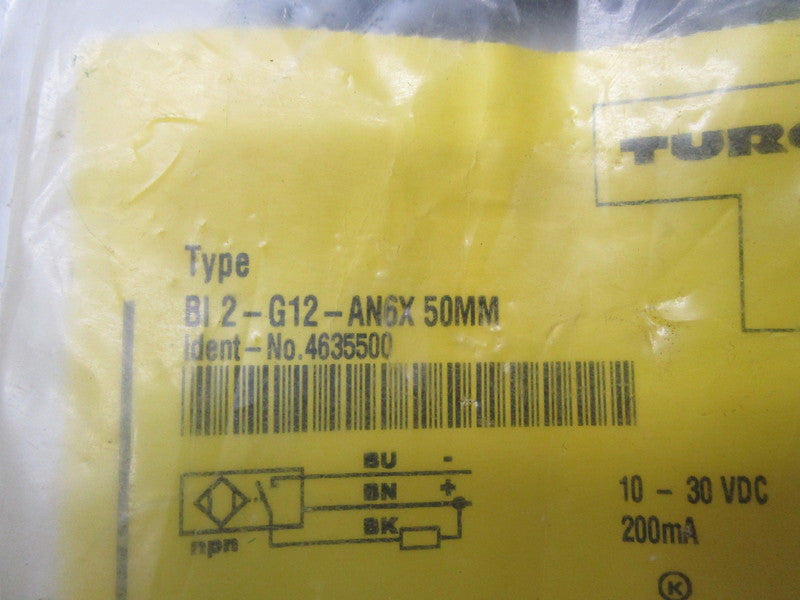 TURCK BI2-G12-AN6X-50MM PROXIMITY SENSOR 50MM  NSMP