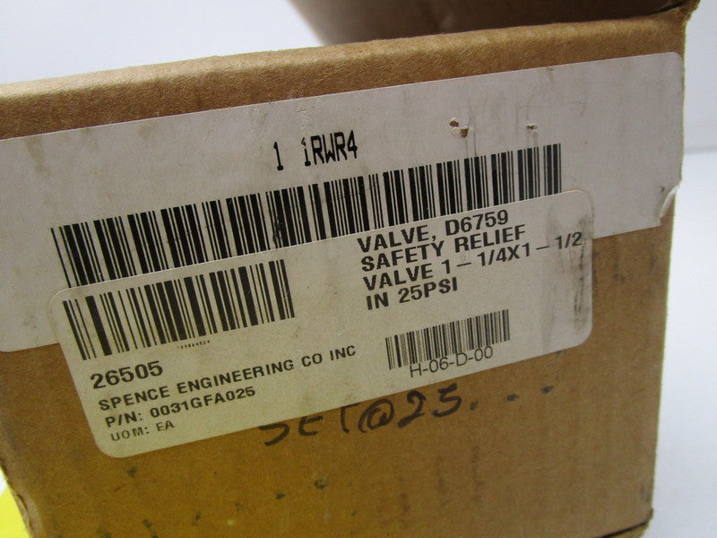 SPENCE 0031GFA-025 RELIEF VALVE  NSMP